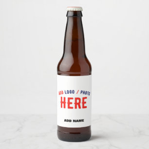 ÉTIQUETTE POUR BOUTEILLES DE BIÈRE ÉLÉGANT BLANC PERSONNALISABLE MODERNE VERIFIÉ MARQ