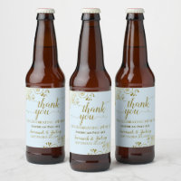 Elégant or et Mariage Merci bleu poudre