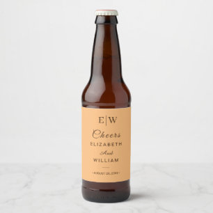 Étiquette Pour Bouteilles De Bière Élégant simple Mariage de monogramme