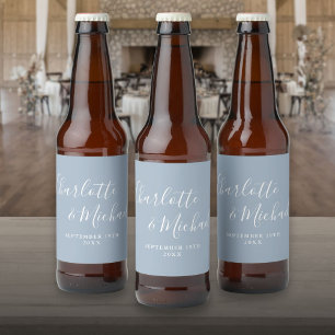 Étiquette Pour Bouteilles De Bière Élégante enveloppe de retour d'adresse bleu poussi