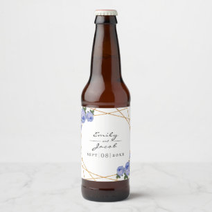 Étiquette Pour Bouteilles De Bière Elégante Parties scintillant or Mariage géométriqu