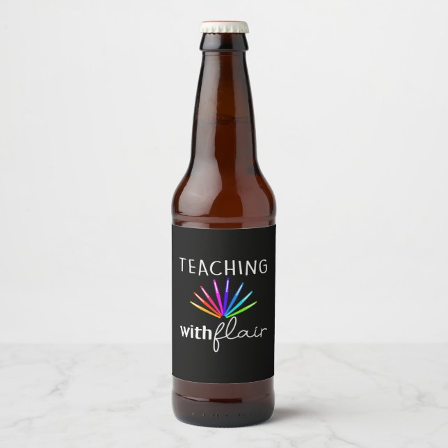 Étiquette Pour Bouteilles De Bière Enseignant Cadeau Enseignant Avec Flair (Devant)