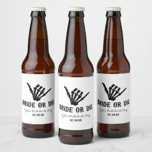 Étiquette Pour Bouteilles De Bière Enterrée de vie de jeune fille Rockstar Skeleton B