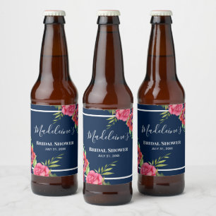 Étiquette Pour Bouteilles De Bière Enterrement de vie de jeune fille Fleurs roses et