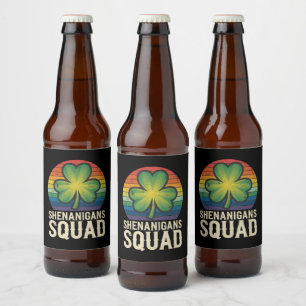 Étiquette Pour Bouteilles De Bière Équipe de Shenanigans Saint-Patrick