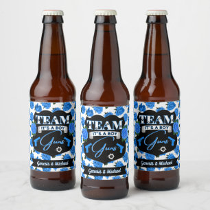 Étiquette Pour Bouteilles De Bière Equipe GUNS, Armes à feu ou Roses Sexe Révéler ble