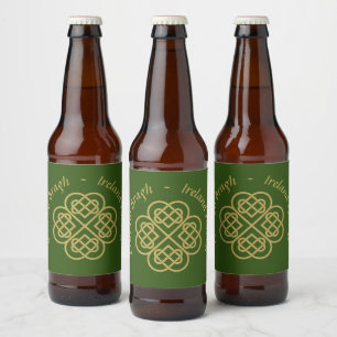 Étiquette Pour Bouteilles De Bière Erin Go Bragh Gold Celtic Shamrock