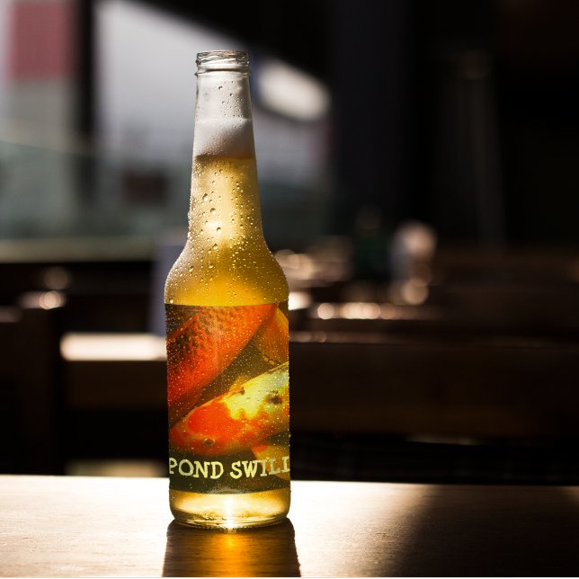 Étiquette Pour Bouteilles De Bière Étanche carpe orange (In Situ)