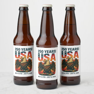 Étiquette Pour Bouteilles De Bière États-Unis 250 Ans – Aigle chauve patriotique 4 ju