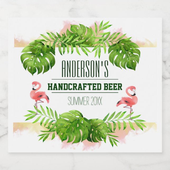 Étiquette Pour Bouteilles De Bière Été amusant Tropical (Étiquettes simples)