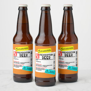 Étiquette Pour Bouteilles De Bière Étiquette d'avertissement de bière sur ordonnance