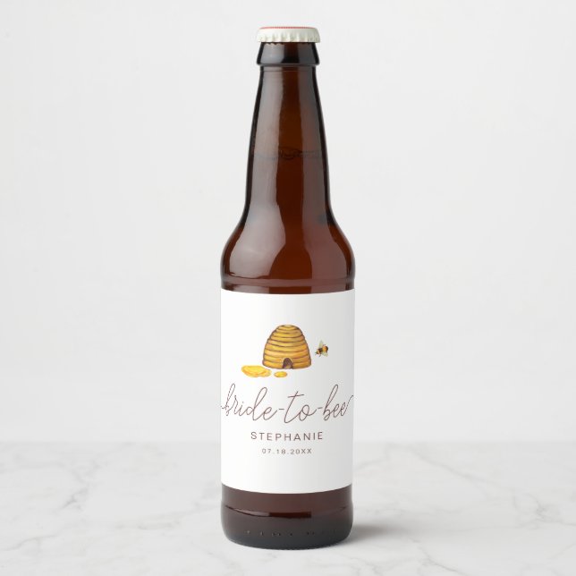 Étiquette Pour Bouteilles De Bière Étiquette de bière Bride to Bee (Devant)