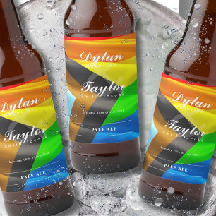 Étiquette Pour Bouteilles De Bière Étiquette de bière de mariage gay avec drapeau de 