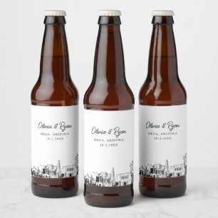 Étiquette Pour Bouteilles De Bière Étiquette de bière personnalisée avec vue sur Mesa
