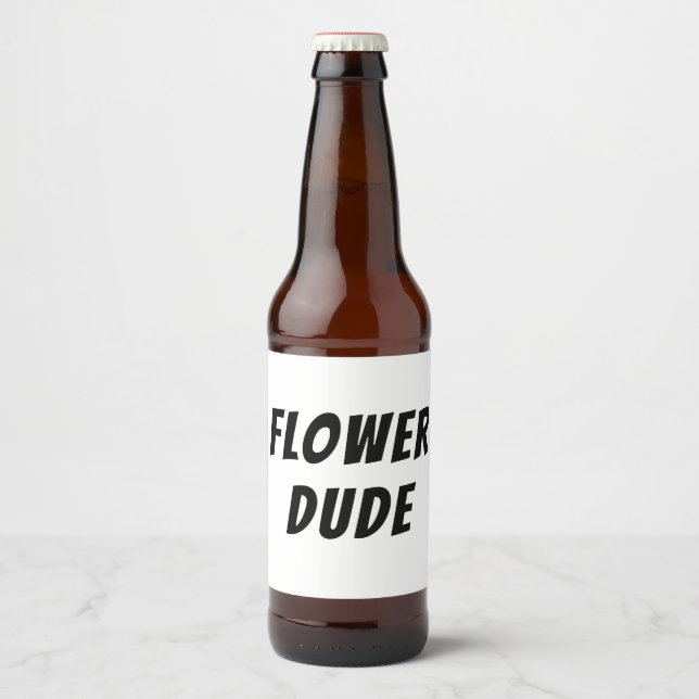 Étiquette Pour Bouteilles De Bière Étiquette de boisson Flower Dude (Devant)