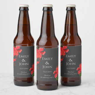Étiquette Pour Bouteilles De Bière Étiquette de bouteille de bière à fleur d'Hibiscus