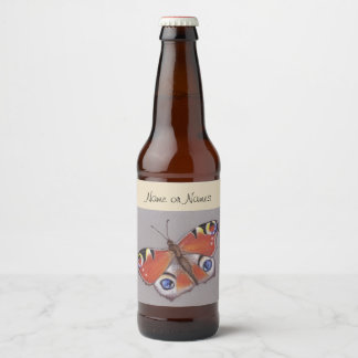 Étiquette Pour Bouteilles De Bière Étiquette de bouteille de bière avec Peacock Butte