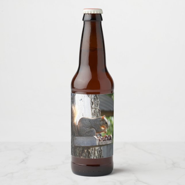 Étiquette Pour Bouteilles De Bière Étiquette de bouteille d'écureuil (Devant)
