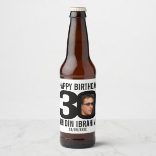 Étiquette Pour Bouteilles De Bière étiquette de nom photo personnalisé du 30e anniv