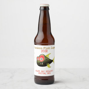 Étiquette Pour Bouteilles De Bière Étiquette fait sur commande de bière de poissons