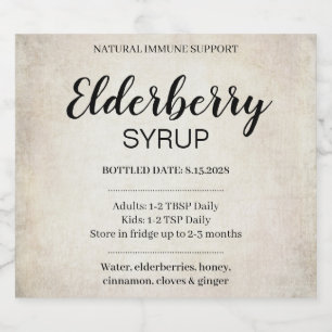 Étiquette Pour Bouteilles De Bière Étiquette personnalisable de sirop de sureau ZEB_0