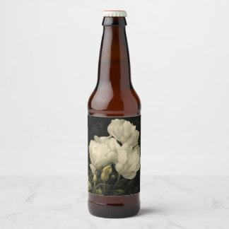 Étiquette Pour Bouteilles De Bière Étude d'une fleur de pivoine