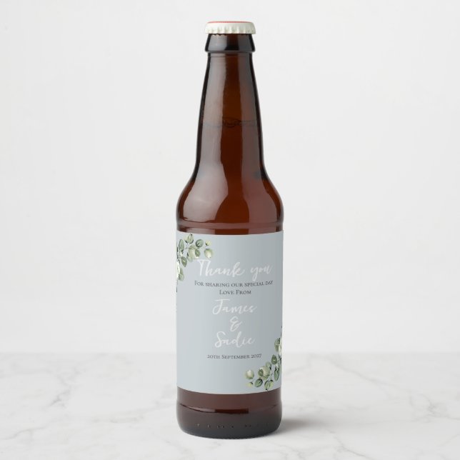 Étiquette Pour Bouteilles De Bière Eucalyptus moderne (Devant)