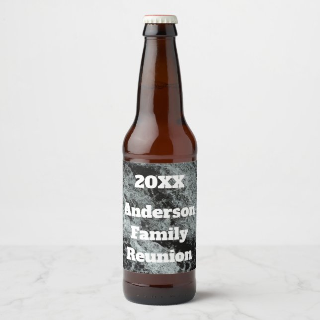 Étiquette Pour Bouteilles De Bière Famille Moderne Réunion Noir Blanc Eau Plante (Devant)
