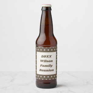 Étiquette Pour Bouteilles De Bière Famille Réunion Élégant Motif Polka Argent