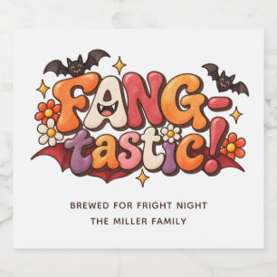 Étiquette Pour Bouteilles De Bière Fangtastic Groovy Retro Halloween Party Vampire