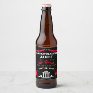 Étiquette Pour Bouteilles De Bière Félicitations au verdict du tribunal