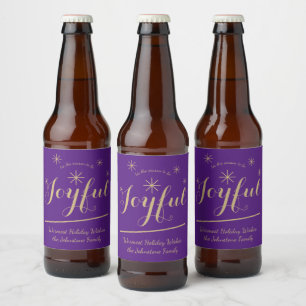 Étiquette Pour Bouteilles De Bière Festive est la saison pour être Joyeux Cool modern