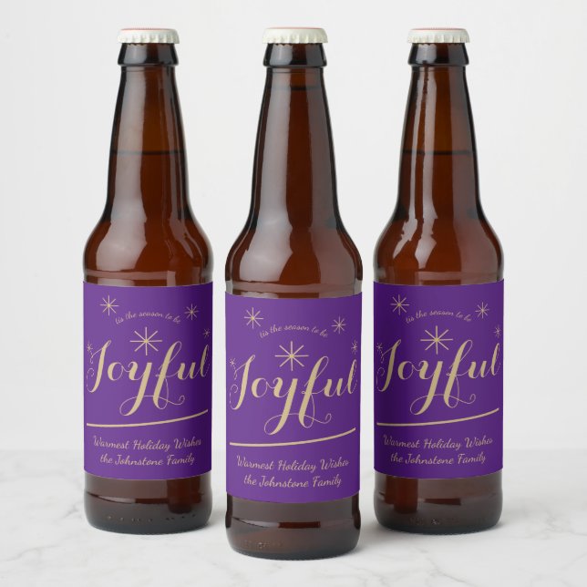 Étiquette Pour Bouteilles De Bière Festive est la saison pour être Joyeux Cool modern (Bouteilles)