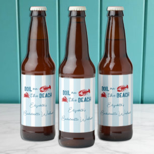 Étiquette Pour Bouteilles De Bière Fête de Fiançailles Bouillabaisse de Fruits de Mer