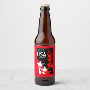 Étiquette Pour Bouteilles De Bière Fête de l'Indépendance américaine
