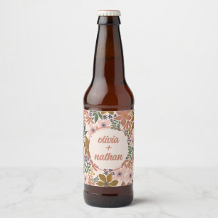 Étiquette Pour Bouteilles De Bière Fête de mariage ou mariage floral personnalisé