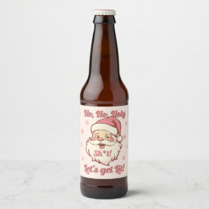 Étiquette Pour Bouteilles De Bière Fête de Noël rétro du Père Noël drôle Ho Ho