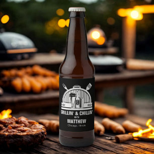 Étiquette Pour Bouteilles De Bière Fête d'enterrement de vie de garçon Barbecue Grill