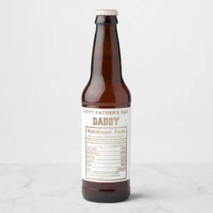 Étiquette Pour Bouteilles De Bière Fête des pères de données nutritionnelles papa