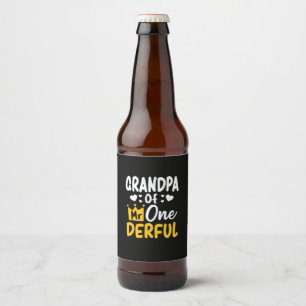 Étiquette Pour Bouteilles De Bière Fête des pères Grand-père de M. Onederful 1er ann