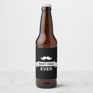 Étiquette Pour Bouteilles De Bière Fête des Pères MEILLEUR PÈRE JAMAIS Typo avec Mous