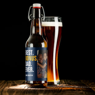 Étiquette Pour Bouteilles De Bière Fête des pères personnalisée Meilleur Bonus Papa