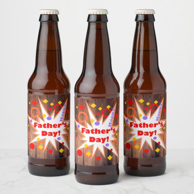 Étiquette Pour Bouteilles De Bière Fête des pères rustique (Bouteilles)