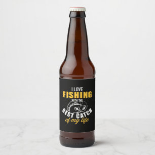 Étiquette Pour Bouteilles De Bière Fisher J'Aime Pêcher Avec Le Meilleur Ami