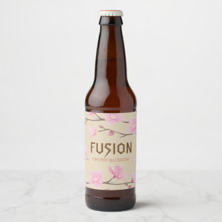 Étiquette Pour Bouteilles De Bière Fleur de cerisier - FUSION