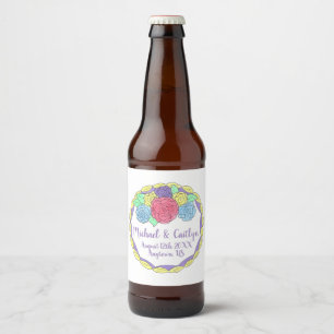 Étiquette Pour Bouteilles De Bière Fleurs florales Rose Fête des mariées Mariage Gâte