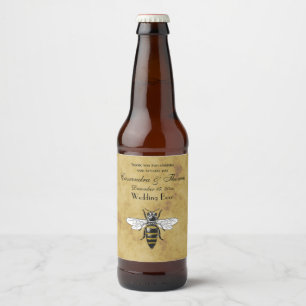 Étiquette Pour Bouteilles De Bière Fond antique en détresse Vintage Bee #2
