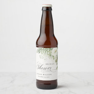 Étiquette Pour Bouteilles De Bière Fougère Eucalyptus Verdure Feuillage Enterrement d