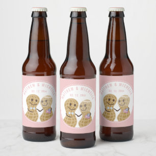Étiquette Pour Bouteilles De Bière Fous l'un de l'autre Rose Mariage Enterrement de V