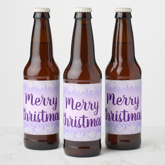 Étiquette Pour Bouteilles De Bière Frost violet Joyeux Noël (Bouteilles)